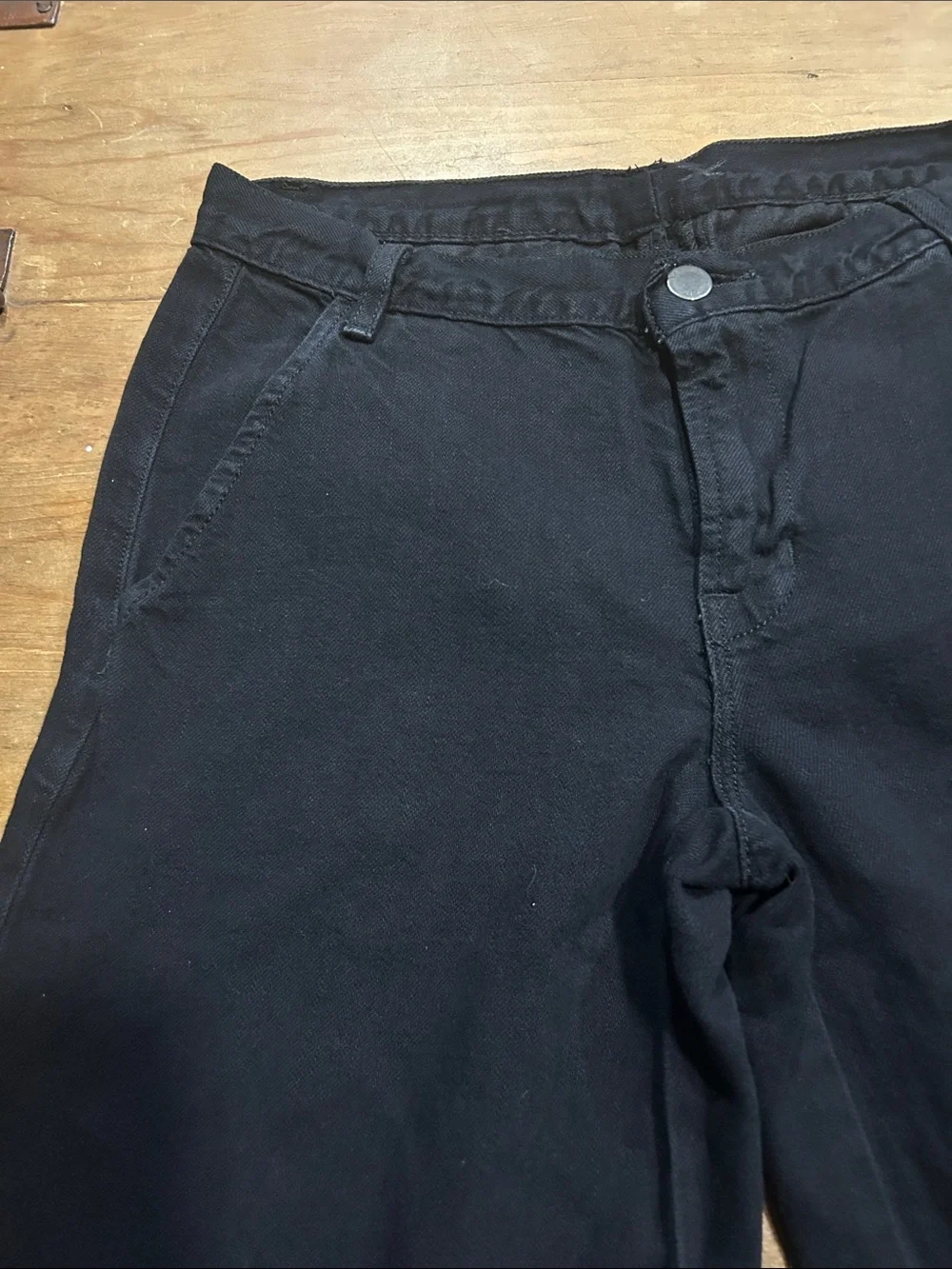 J Brand Black High-Rise Wide Leg Cotton/Linen Pants Size 26 - Picture 6 of 9